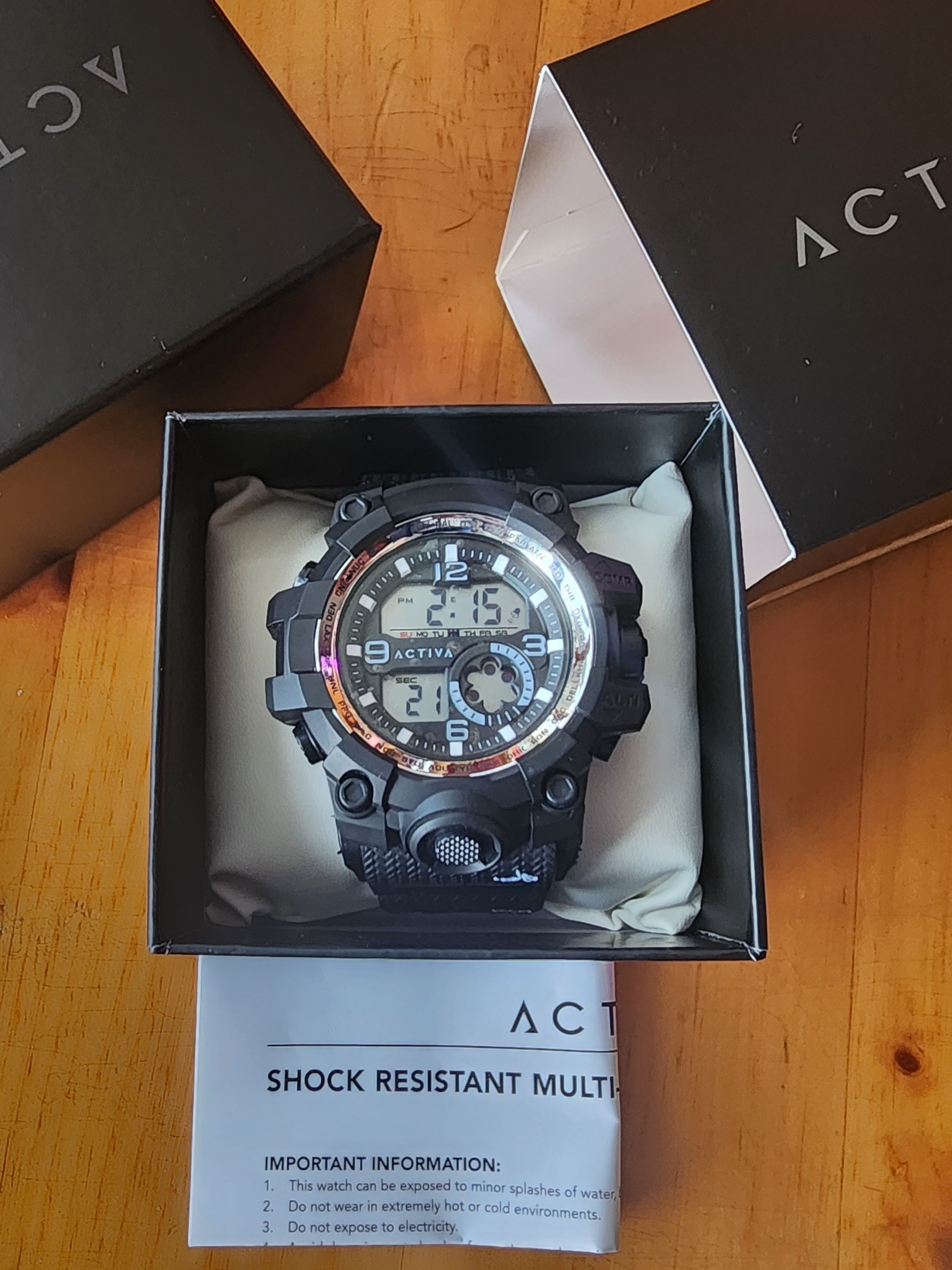 Invicta Activa Black Shockproof Multi-Function Sports Tactical Watch